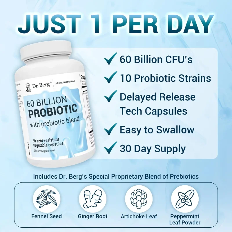 Пробиотические капсулы Dr. Ber – обзор и цена Probiotic 60 Billion